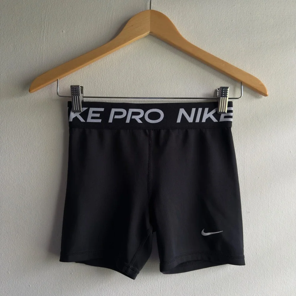 Nike Pro Compression Shorts Black Dri-FIT Athletic Training Workout Women's L